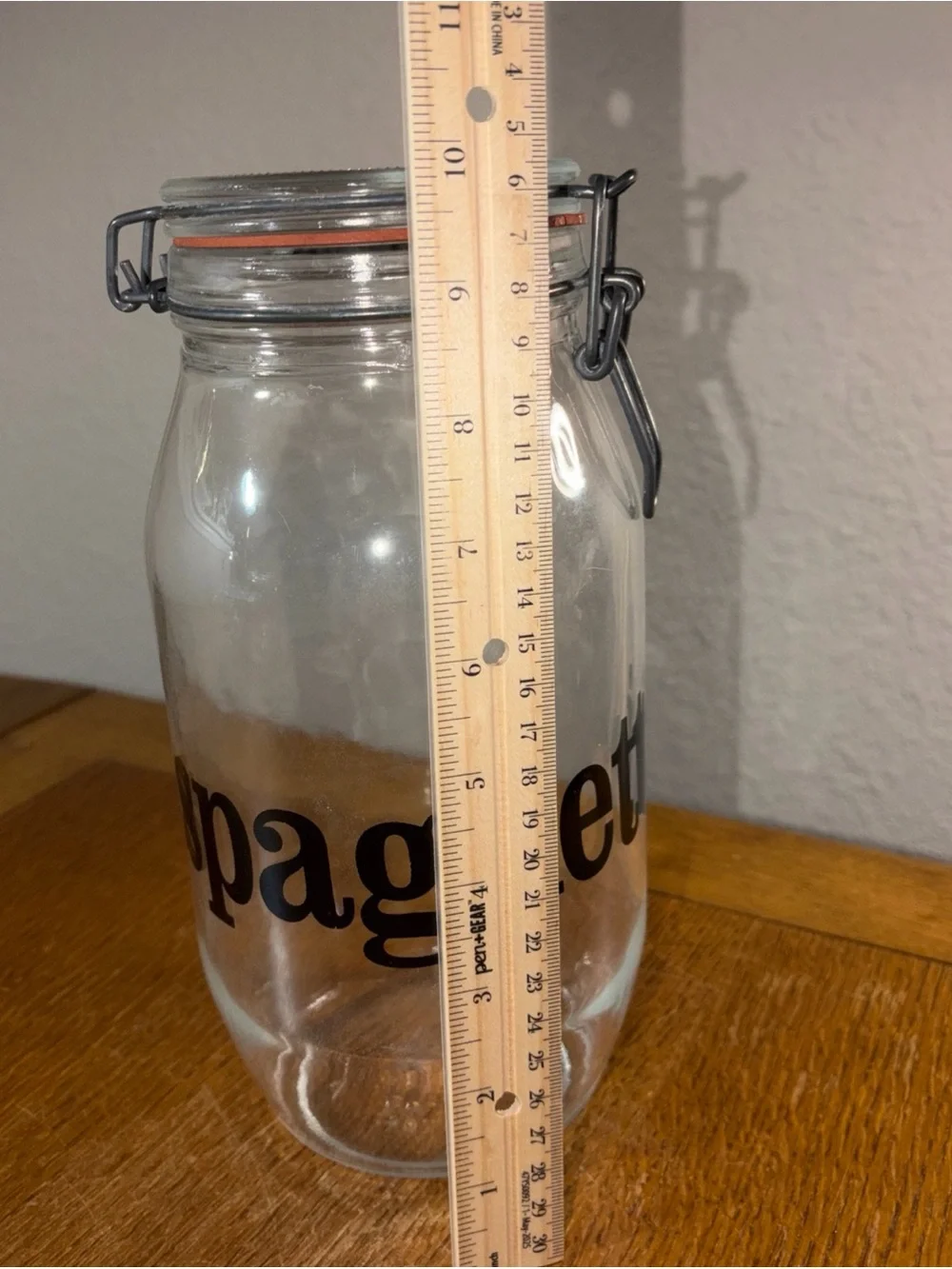 Vintage 1970's 10” SPAGHETTI Mason Jar Canister MCM Mid Century modern